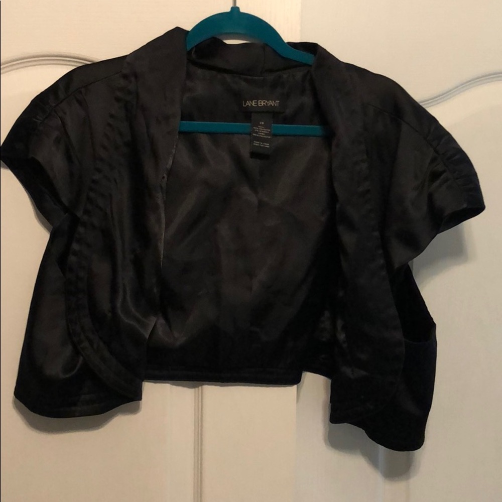 Bolero jacket, satiny black Lane Bryant 26